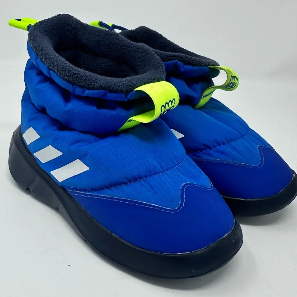 Adidas Kids Blue and Neon Green Winter Boots Size 7k